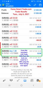 Today Currency Trading Results From Forex Smart Trade